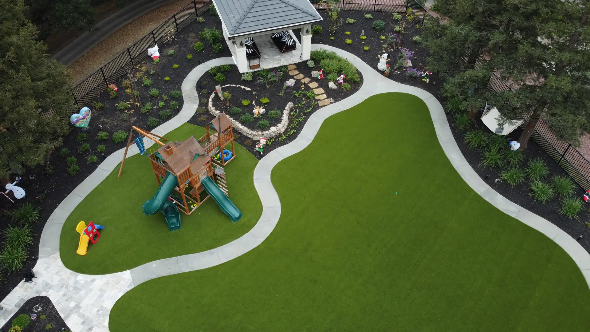 backyard playground synthetic grass
