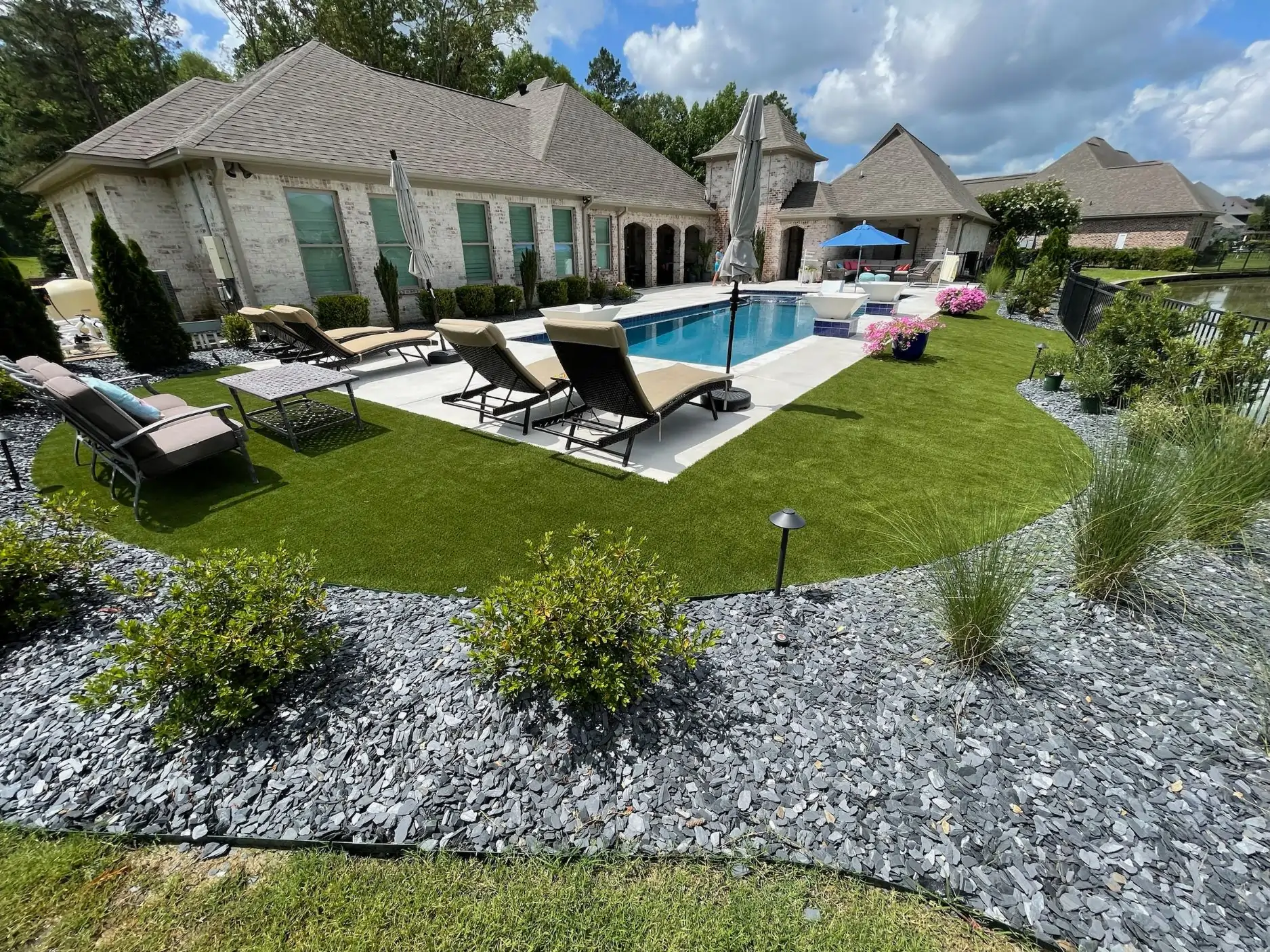orlando artificial turf installation synlawn by pool